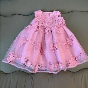 Blueberries Boulevard sleeveless size 12mo Spring. Easter dress. Floral appliqué